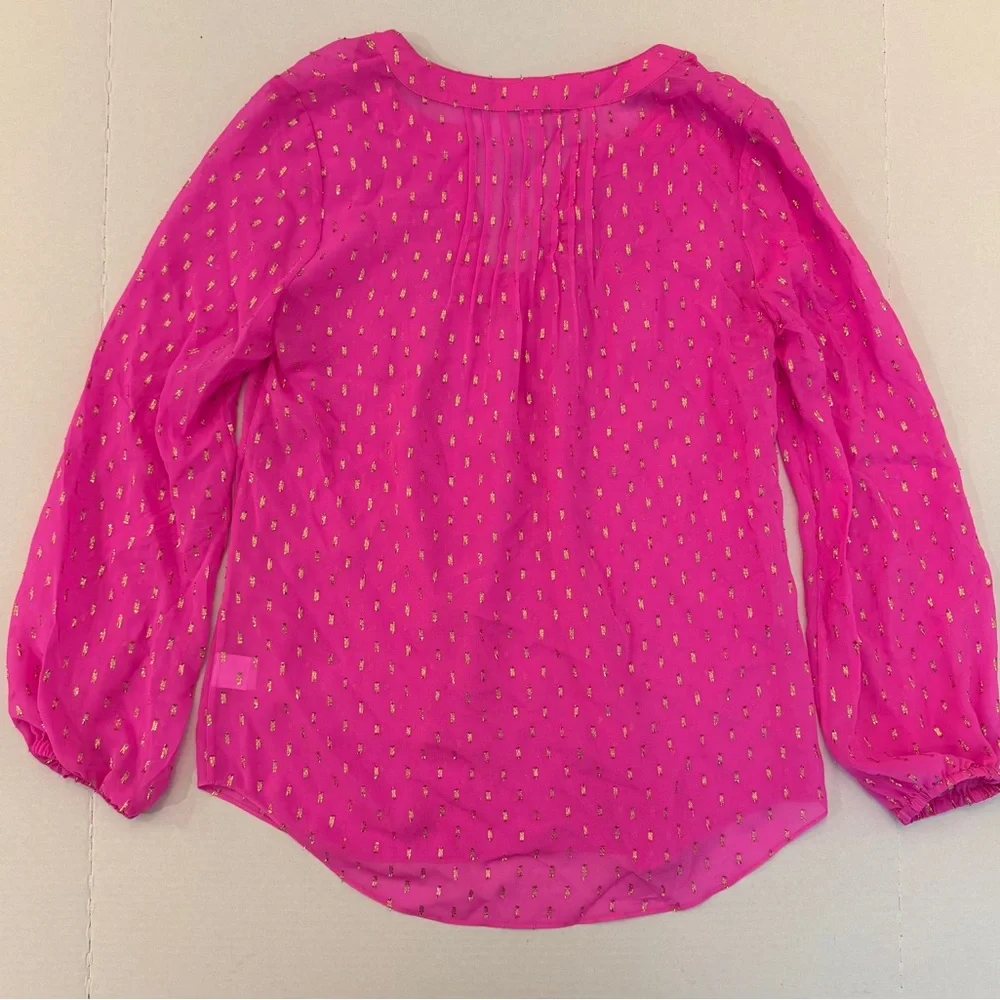 Lilly Pulitzer Pink 3/4 Sleeve Blouse - Picture 2 of 4